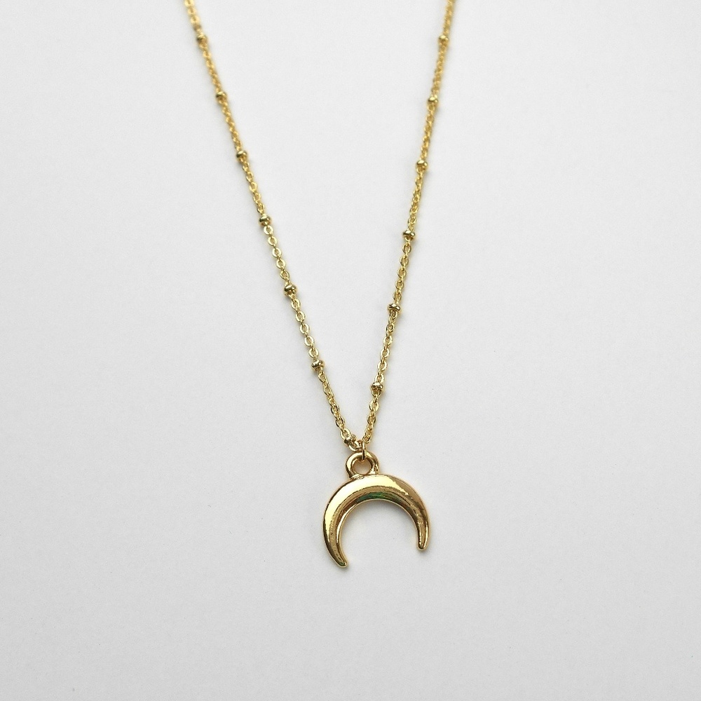 New Gold Satellite Horn Necklace - Picture 4 of 7
